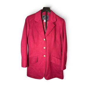 The Limited Women’s Wool Cashmere Blazer Burgundy Italian Fabric Long Jacket M